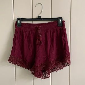 Flowy maroon shorts